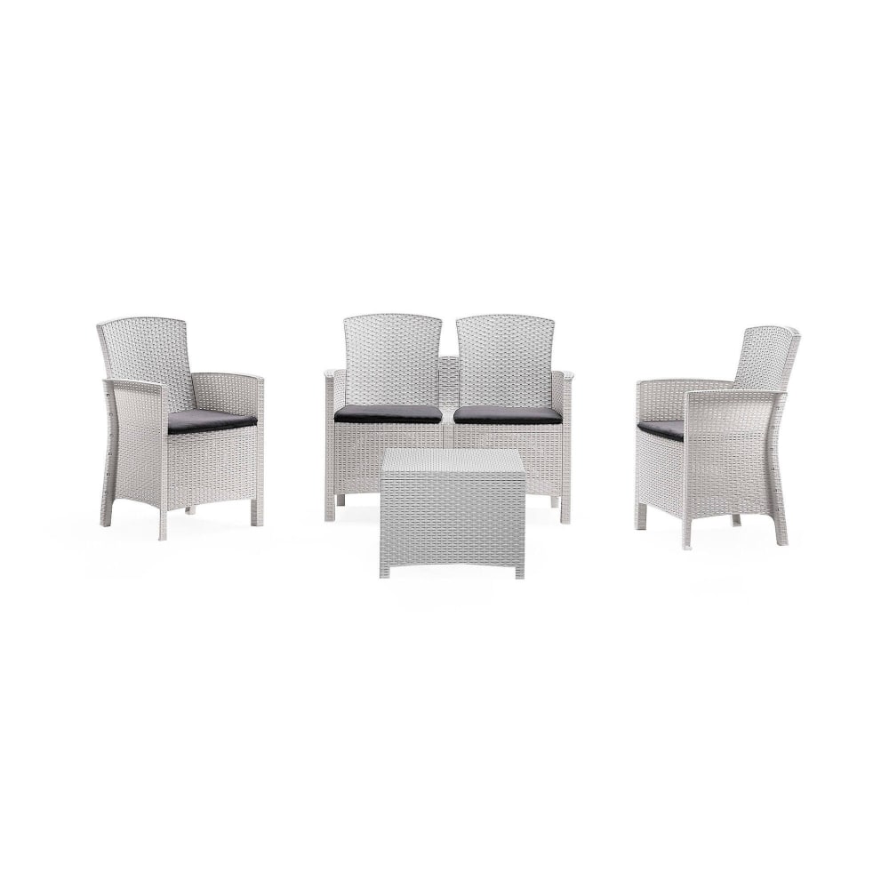 Set salon d'extérieur blanc 60x59 cm