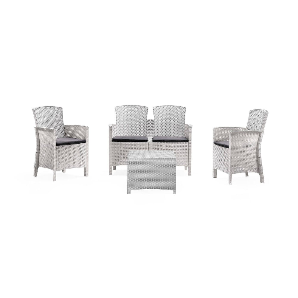 Set salotto da esterno bianco - Modello Contemporaneo - Bianco - Resina