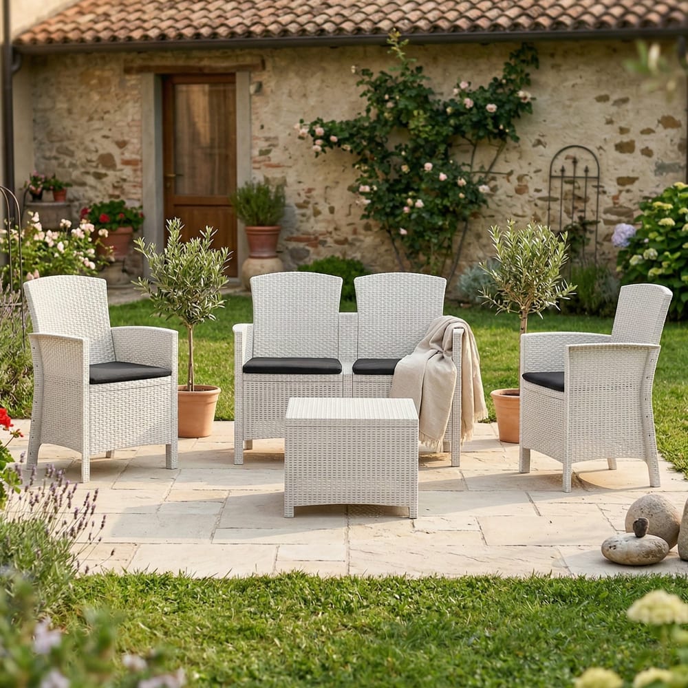 Set salon d'extérieur blanc 60x59 cm - Maisons du Monde