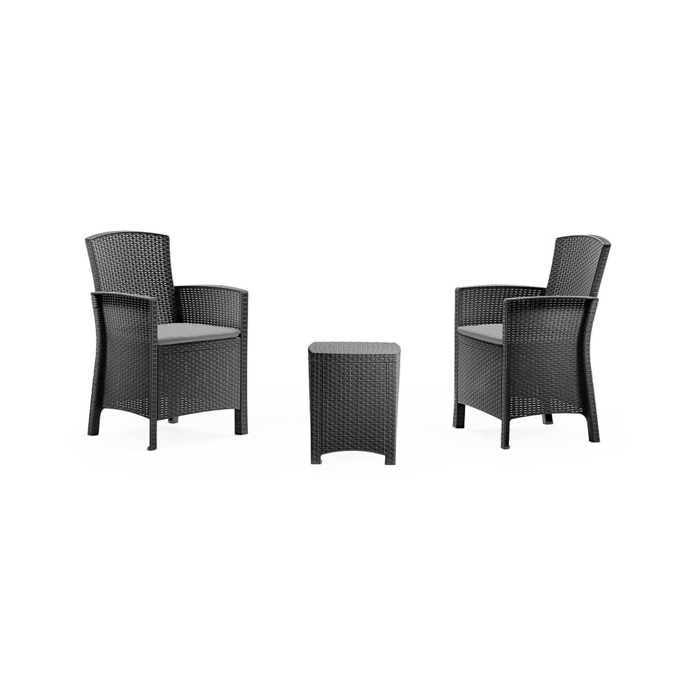Set salotto da esterno nero antracite - Modello Contemporaneo - Nero - PP - Polipropilene
