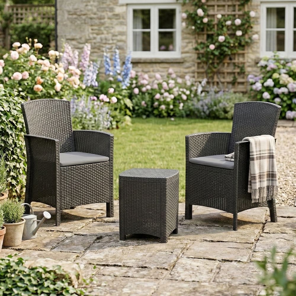Set salotto da esterno nero antracite - Dmora