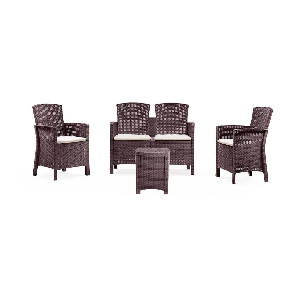 Dmora Set salon d'extérieur marron 60x59 cm style contemporain - Pp - Polypropylène