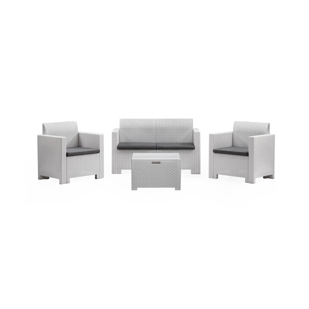 Set salon d'extérieur blanc 75x58 cm