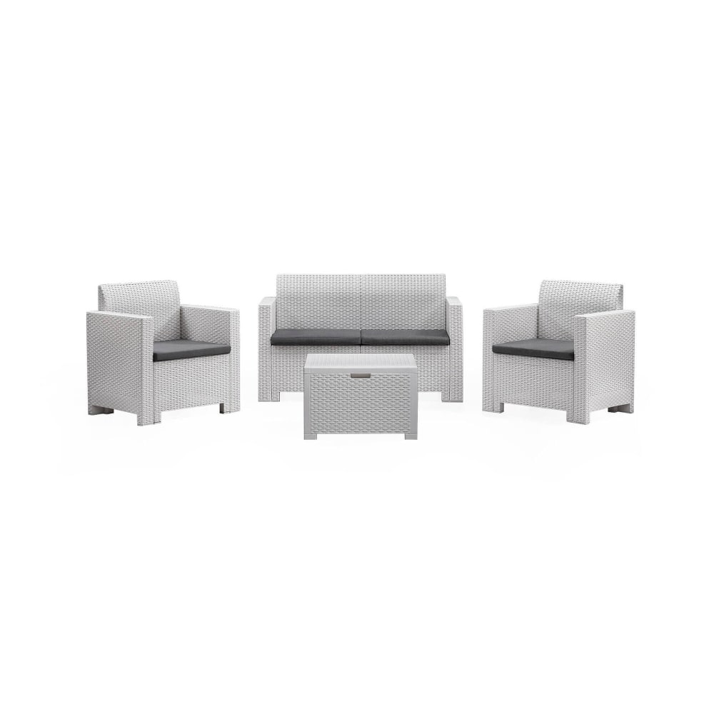 Set salotto da esterno bianco - Modello Contemporaneo - Bianco - PP - Polipropilene