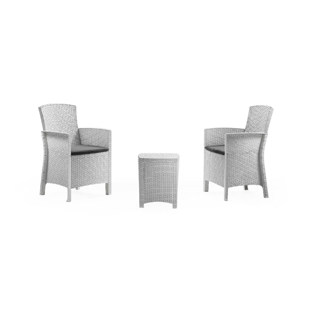 Set salon d'extérieur blanc 180x79 cm