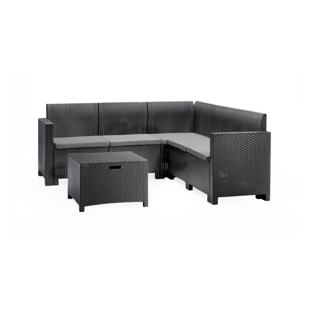 Set salotto da esterno nero antracite - Modello Contemporaneo - Nero - Resina