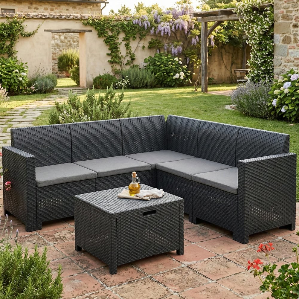 Set salon d'extérieur anthracite 180x79 cm - Maisons du Monde