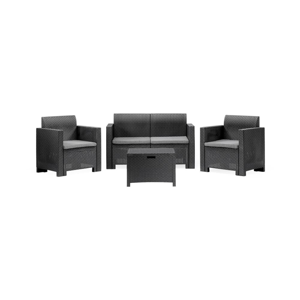 Set salon d'extérieur anthracite 75x58 cm