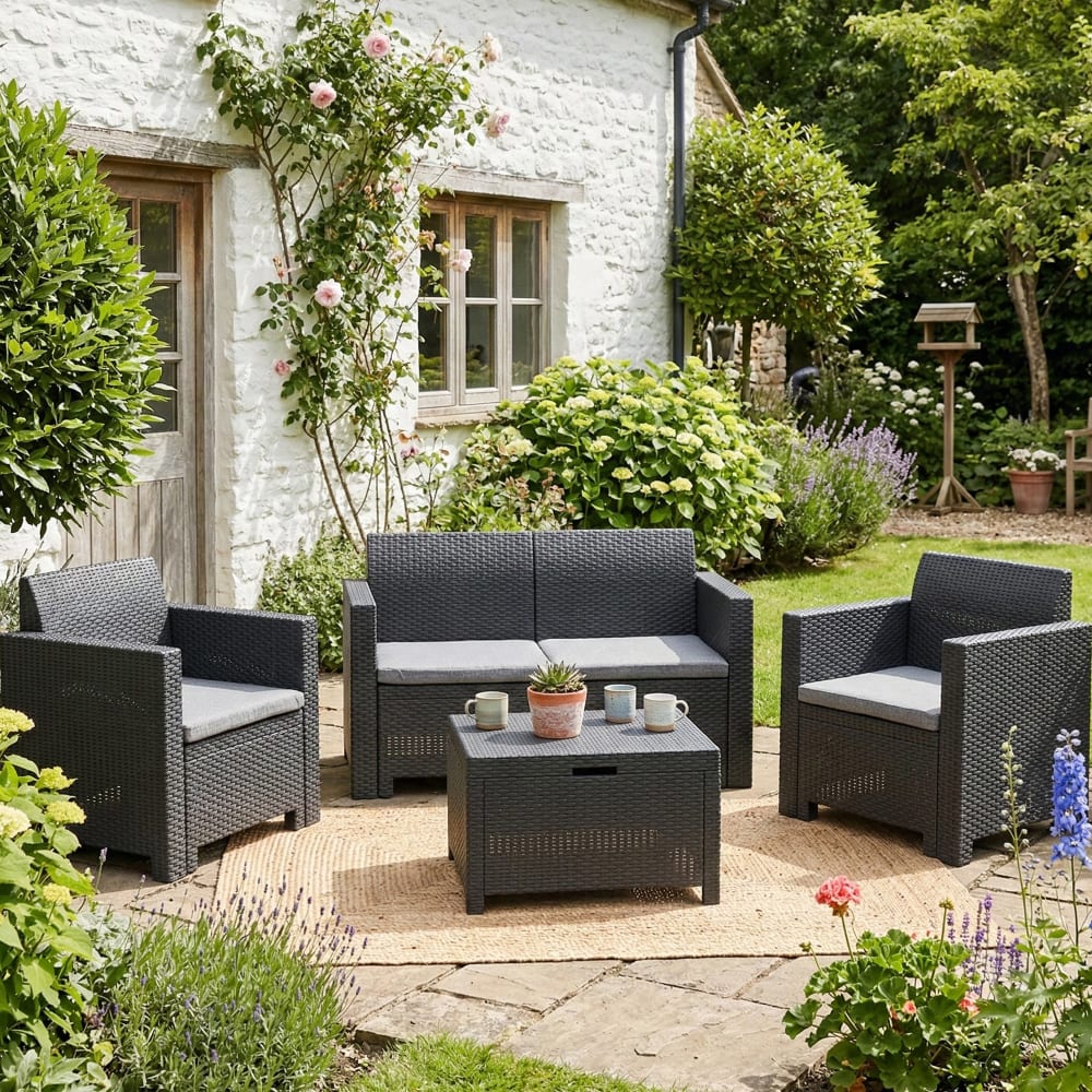 Set salon d'extérieur anthracite 75x58 cm - Maisons du Monde