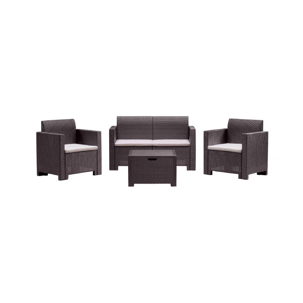 Set salon d'extérieur marron 58x79 cm