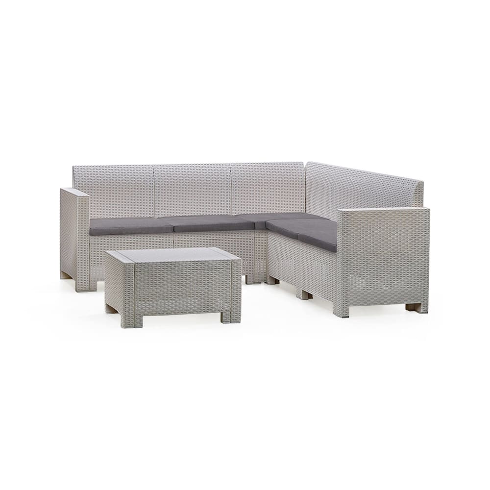 Set salon d'extérieur blanc 180x59 cm