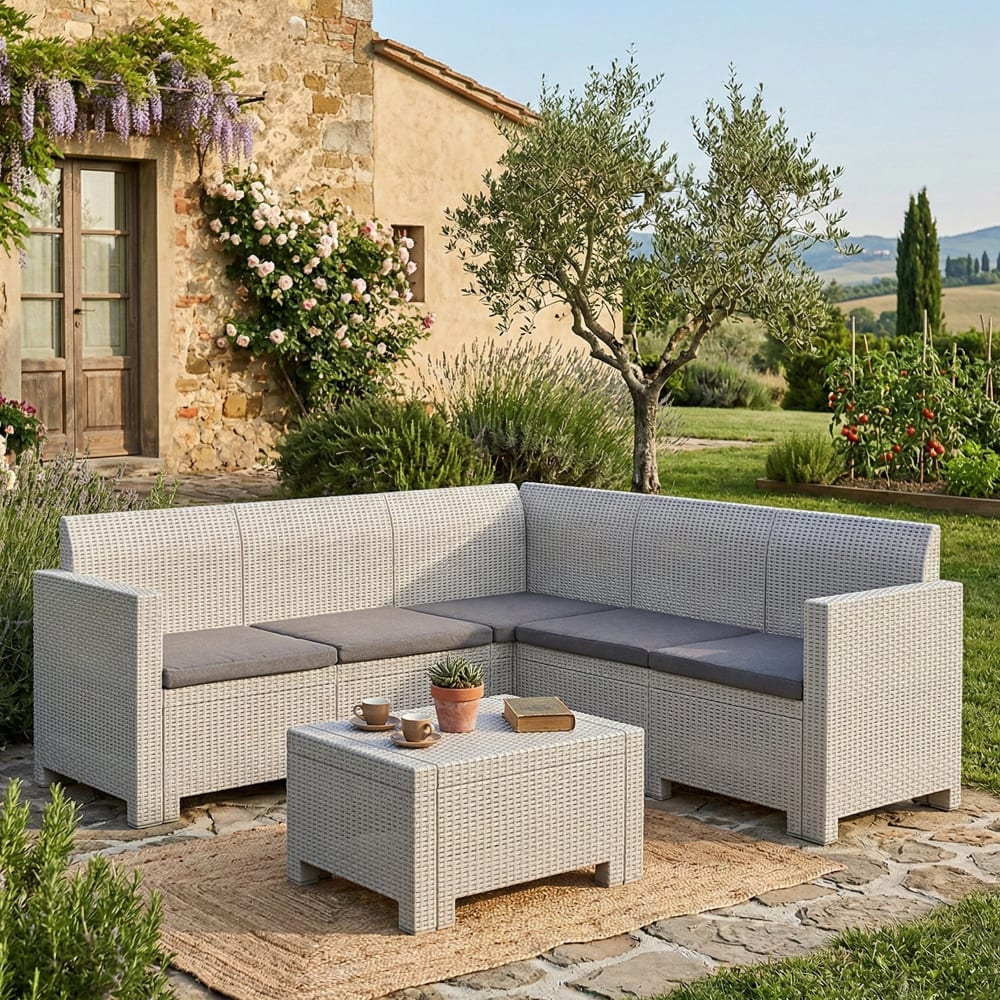 Set salotto da esterno bianco - Dmora