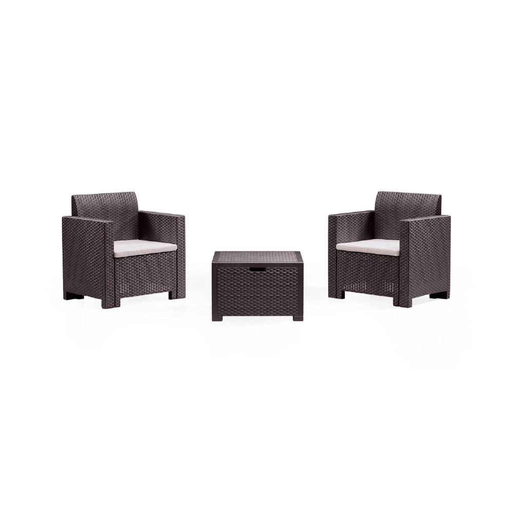 Dmora Braunes Outdoor-Lounge-Set 75x57h79 cm style modern Braun Pp - Polypropylen