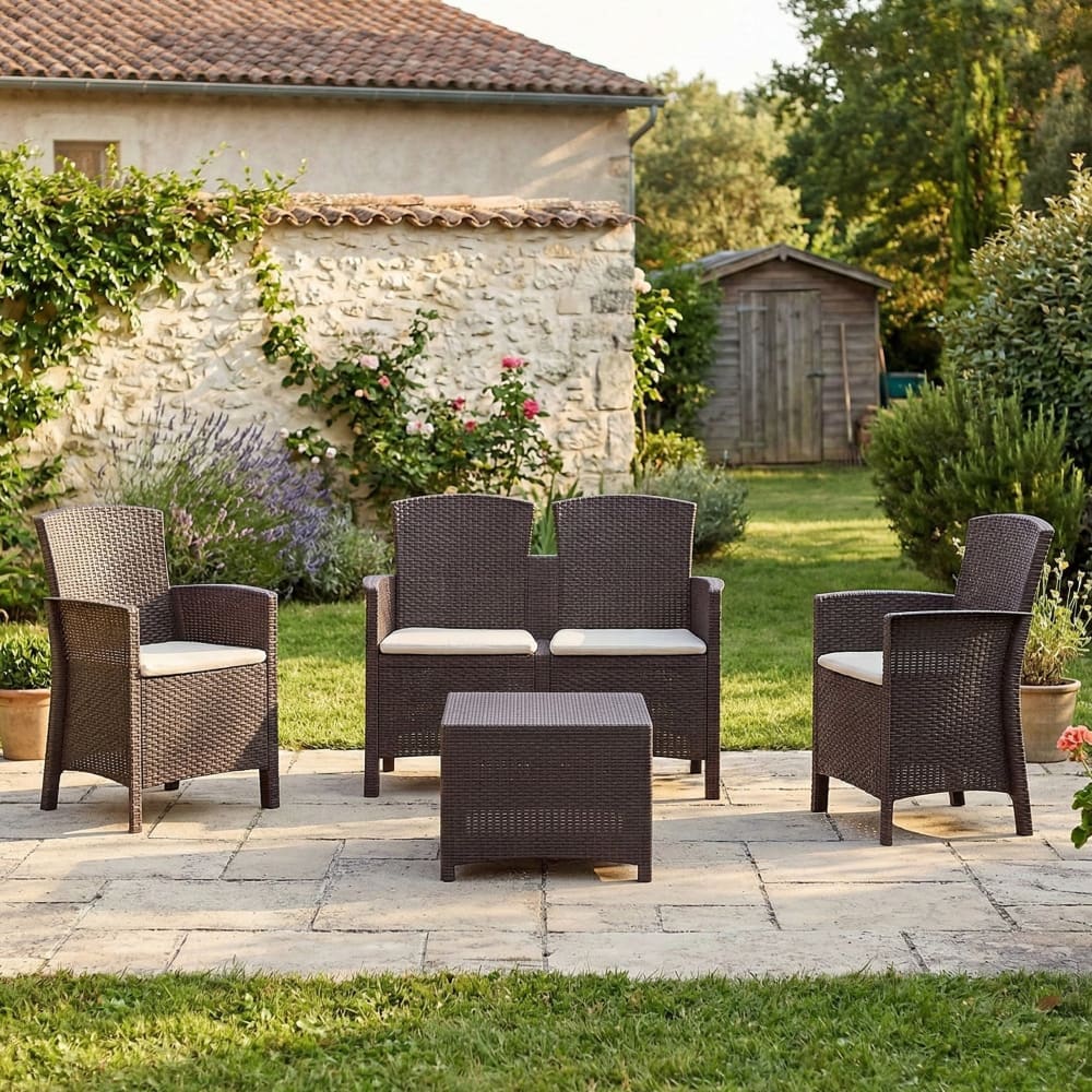 Set salon d'extérieur marron 59x60 cm - Maisons du Monde