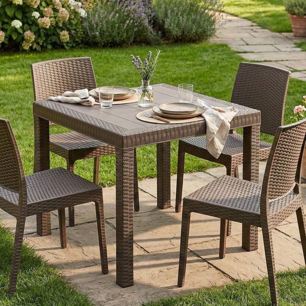 Tavolo da esterno marrone 80x80x74h cm - Dmora