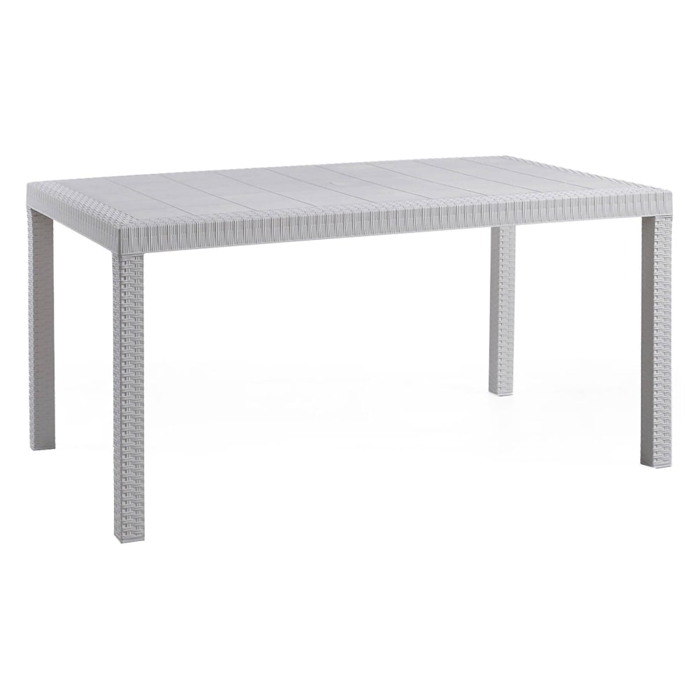 Tavolo da esterno bianco 90x150x74h cm - Modello Contemporaneo - Bianco - Resina