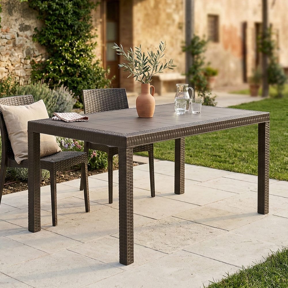 Tavolo da esterno marrone 90x150x74h cm - Dmora