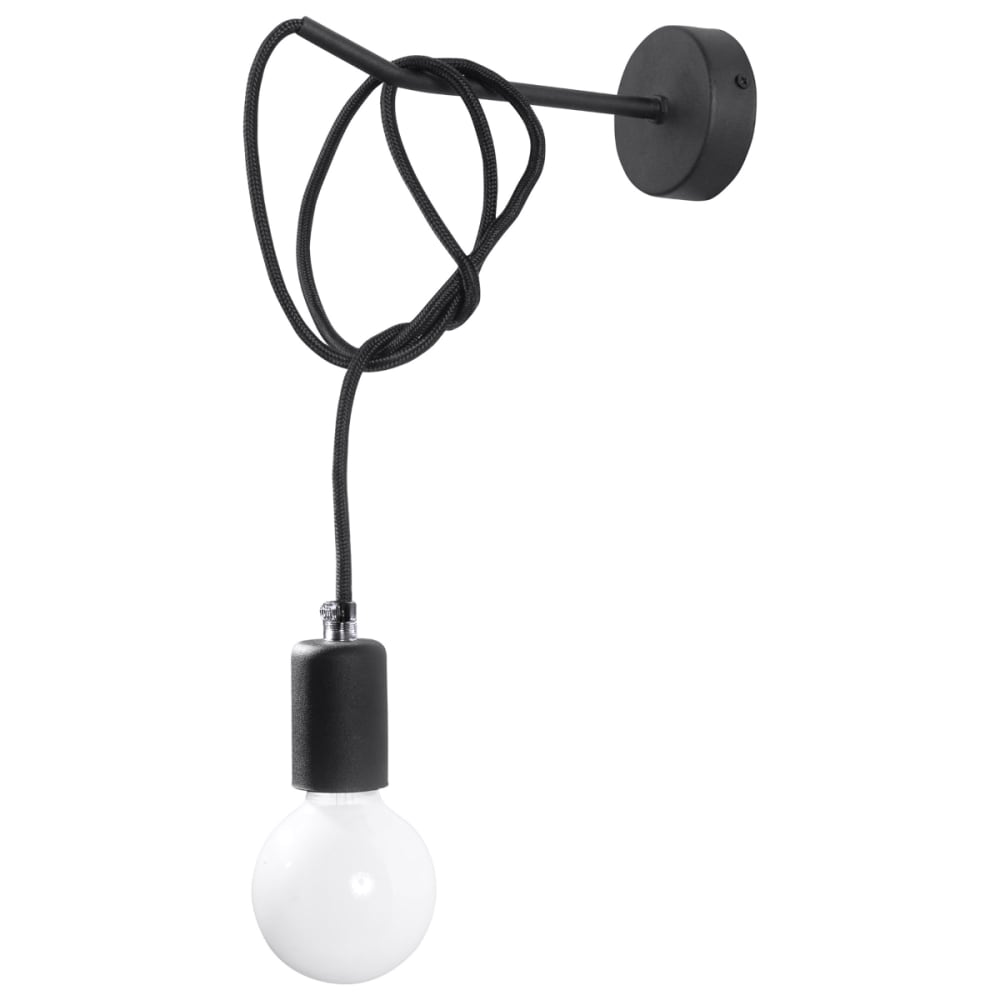Lámpara de pared negro tela/acero alt. 100 cm
