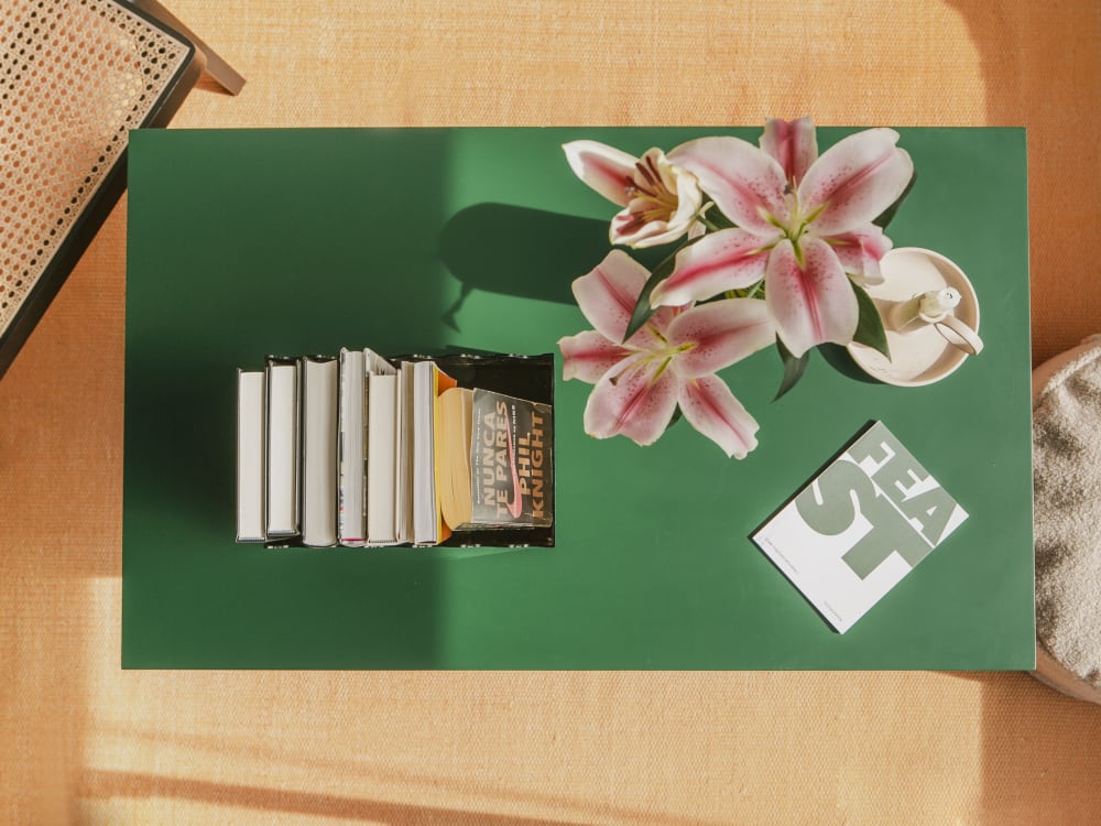 Mesa de centro tablero laminado de 3cm verde cedar 100x60cm - Maisons du Monde