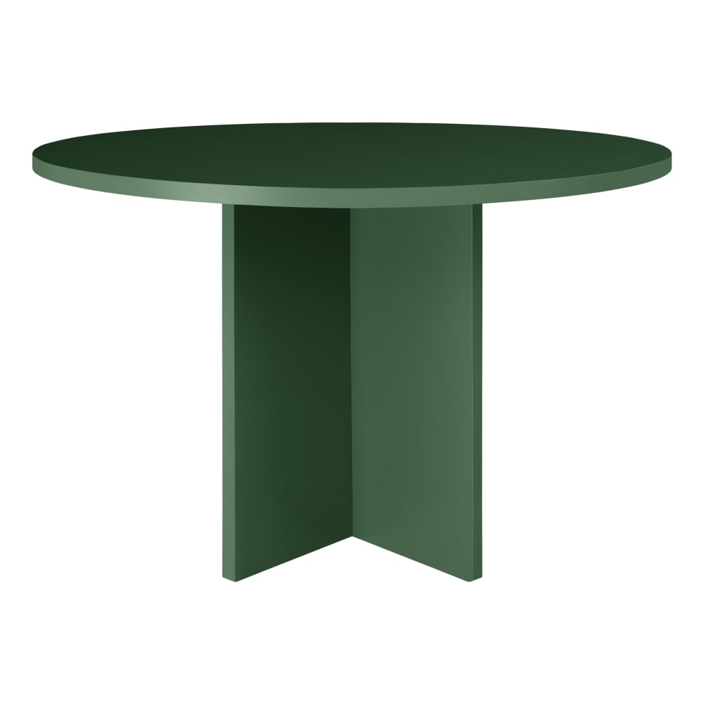 Mesa de comedor redonda tablero laminado de 3cm verde cedro 120cm