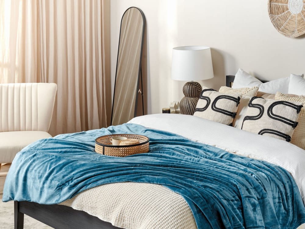 Beliani Kuscheldecke aus Polyester 200 x 150cm, blau style classic chic - Pes - Polyester