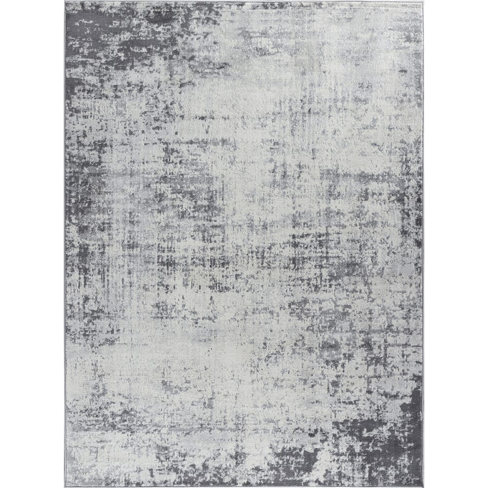 Tapis Abstrait Moderne Gris/Blanc 200x275