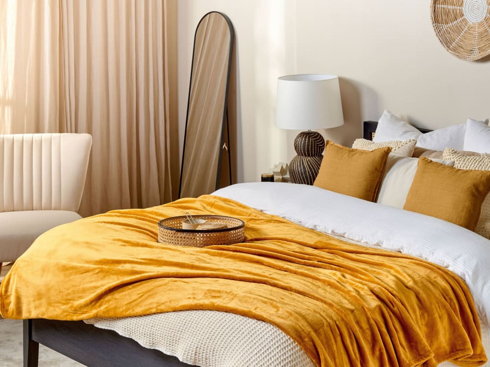 Beliani Kuscheldecke aus Polyester 200 x 150cm, orange style classic chic orange Pes - Polyester