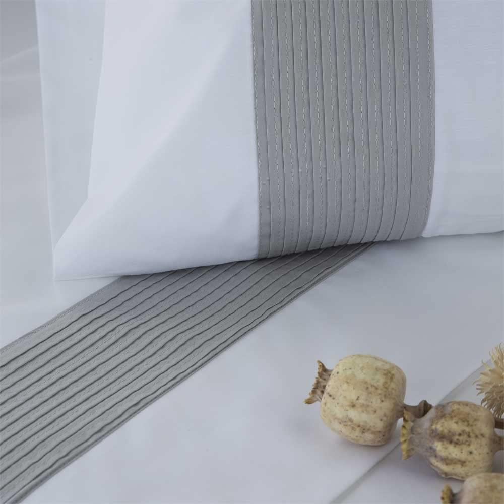 Juego de sábanas percal algodón 180 hilos gris 240x270 cama 150 - Maisons du Monde