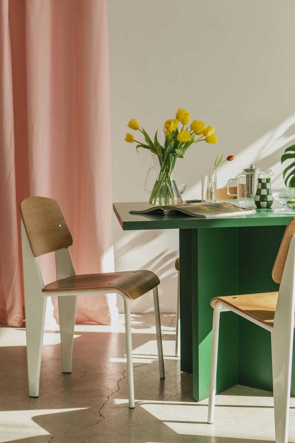 Mesa de comedor cuadrada tablero laminado 3cm Verde Cedar 100xm - Maisons du Monde
