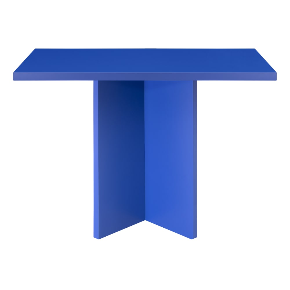 Mesa de comedor cuadrada tablero laminado 3cm azúl prussia 100xm