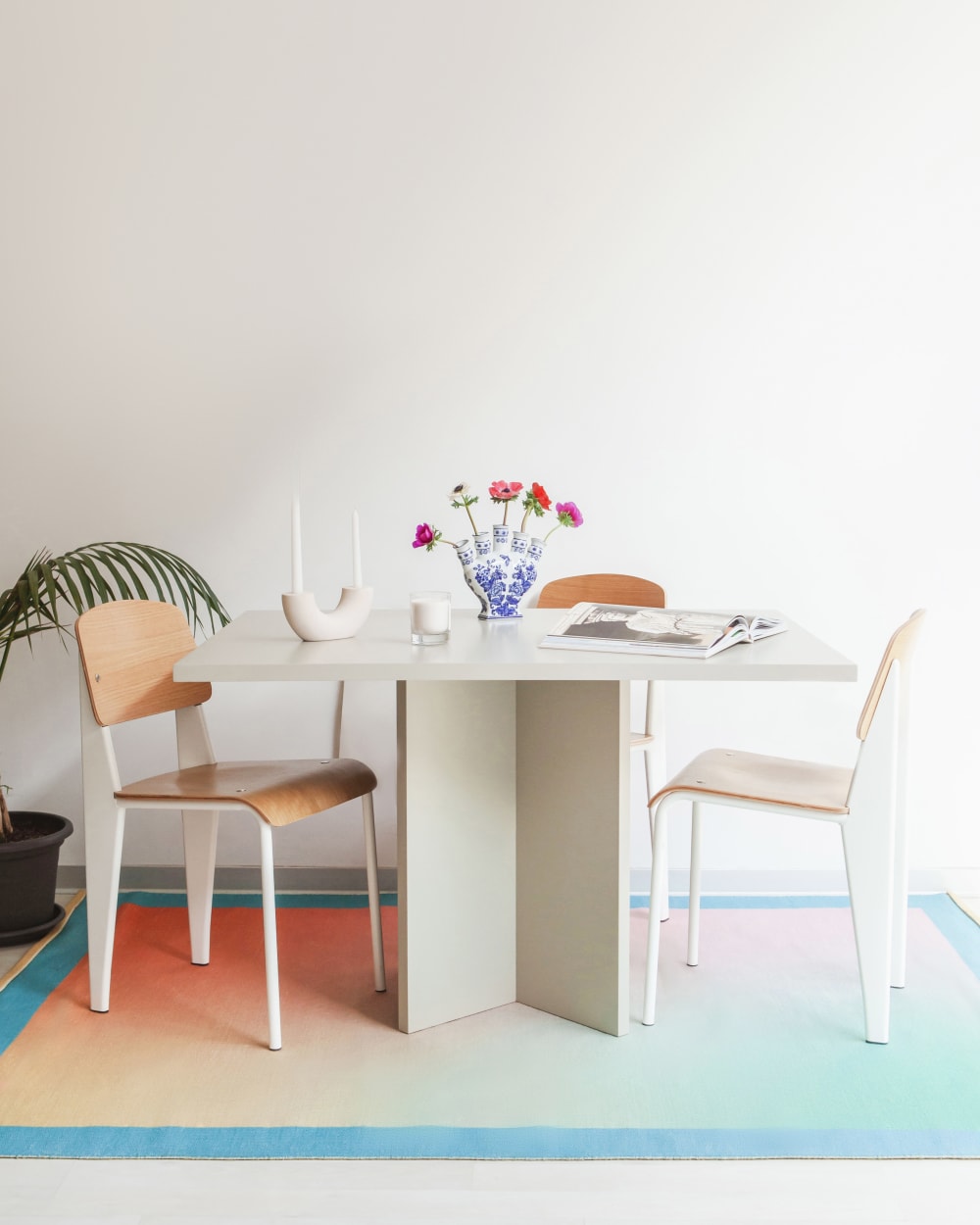 Mesa de comedor rectangular tablero laminado de 3cm taupe 90x120cm - Maisons du Monde