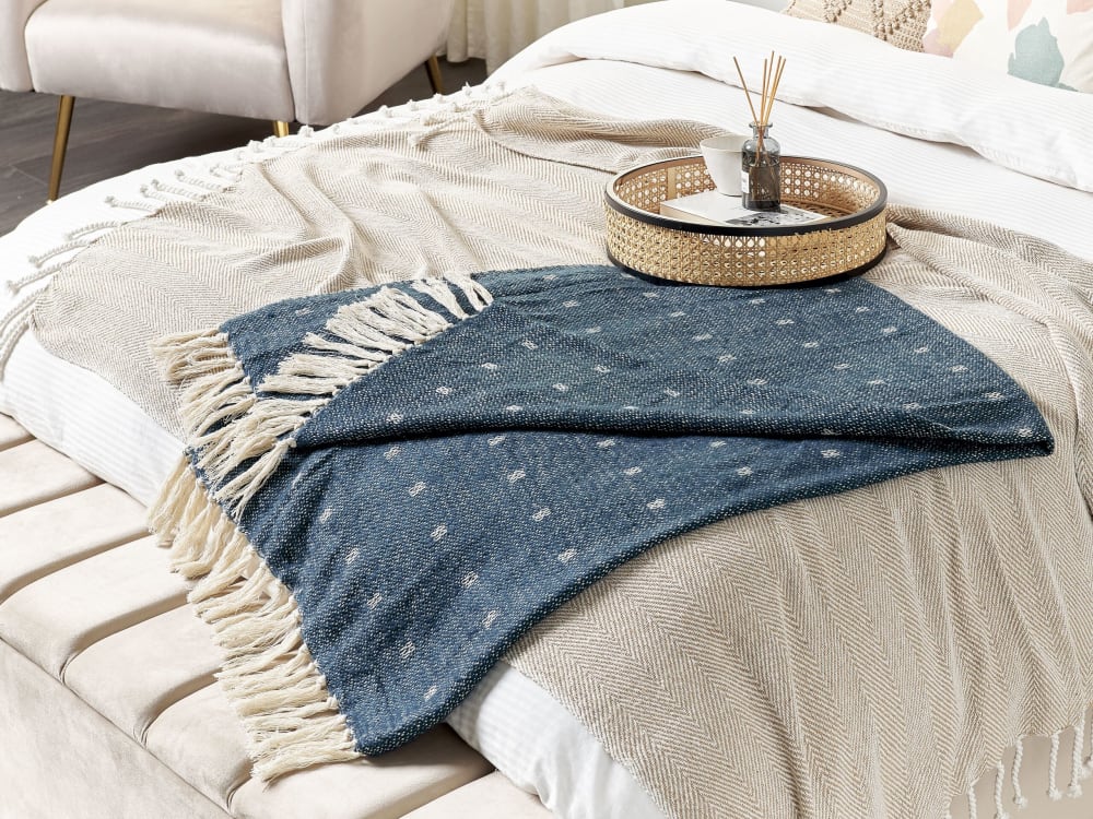 Kuscheldecke Aus Baumwolle 170 X 130Cm, Blau
