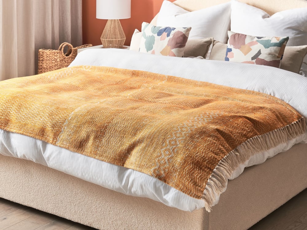 Kuscheldecke Aus Baumwolle 180 X 130Cm, Gelb