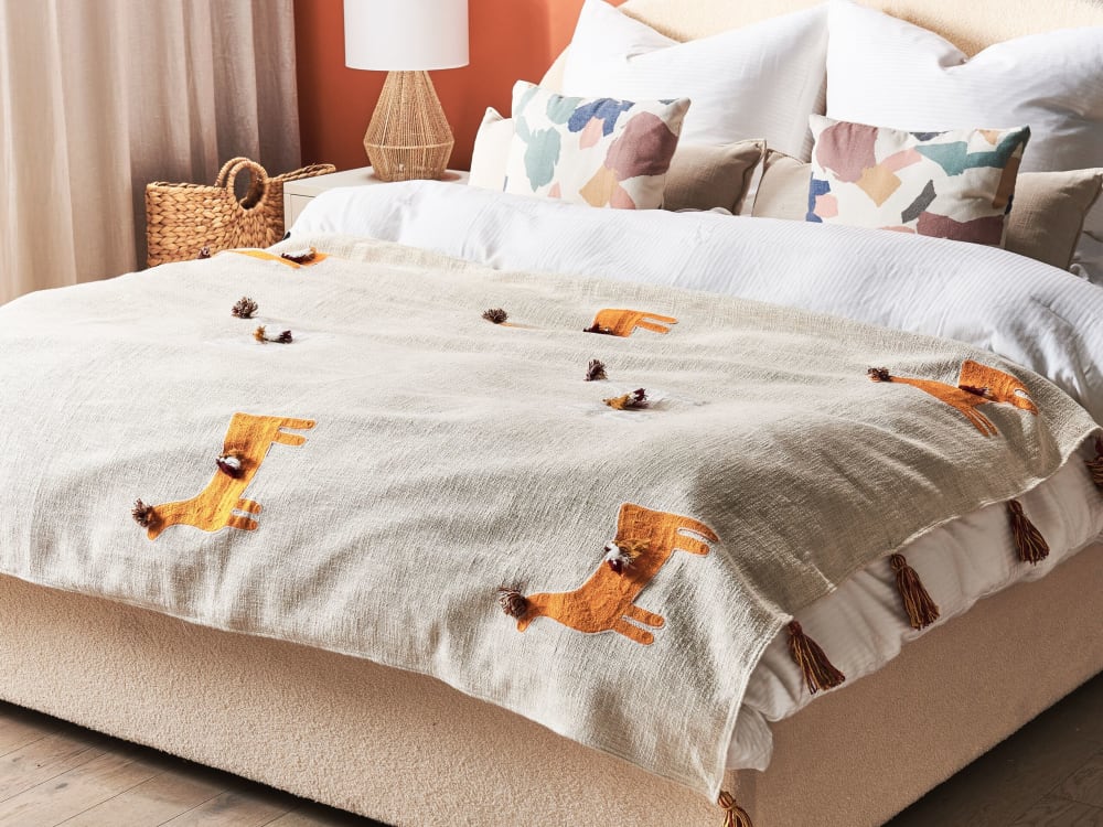 Kuscheldecke Aus Baumwolle 180 X 130Cm, Beige