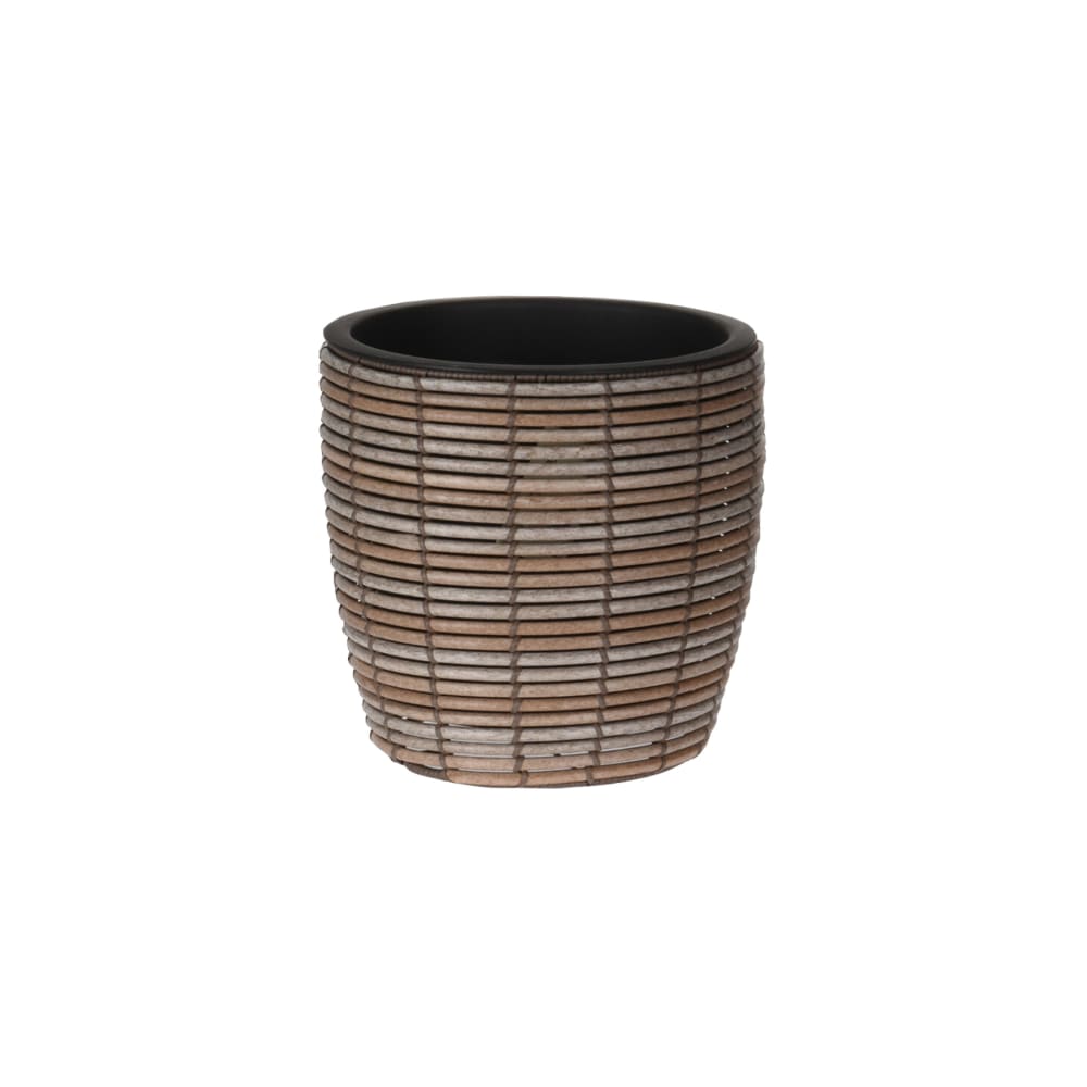 Maceta de polietileno marrón para casa y jardín h 23 cm
