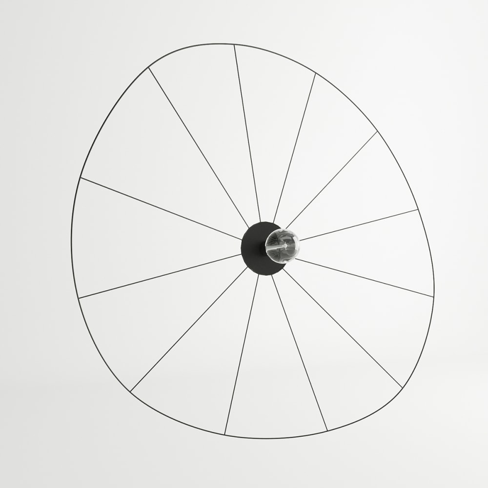 Deckenleuchte/Wandleuchte aus Stahl, Höhe 18 cm, schwarz -