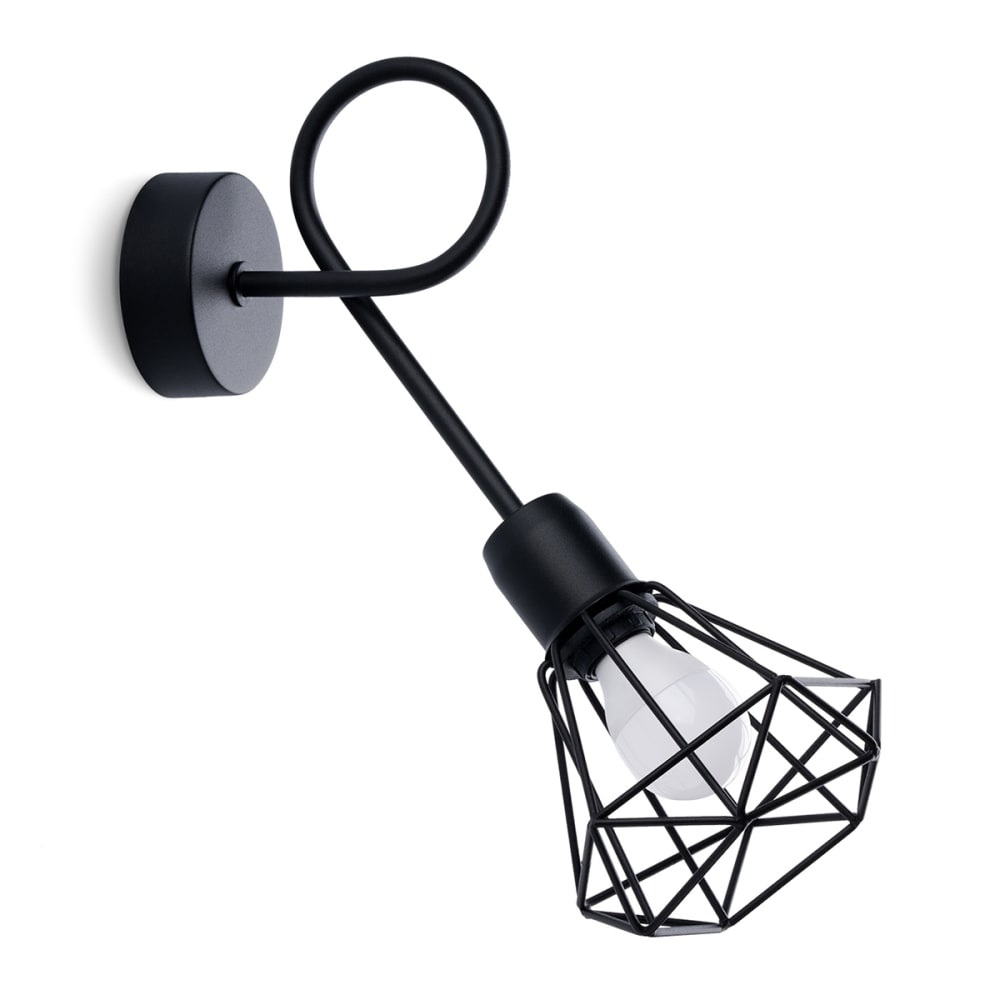 Lámpara de pared negro acero alt. 30 cm