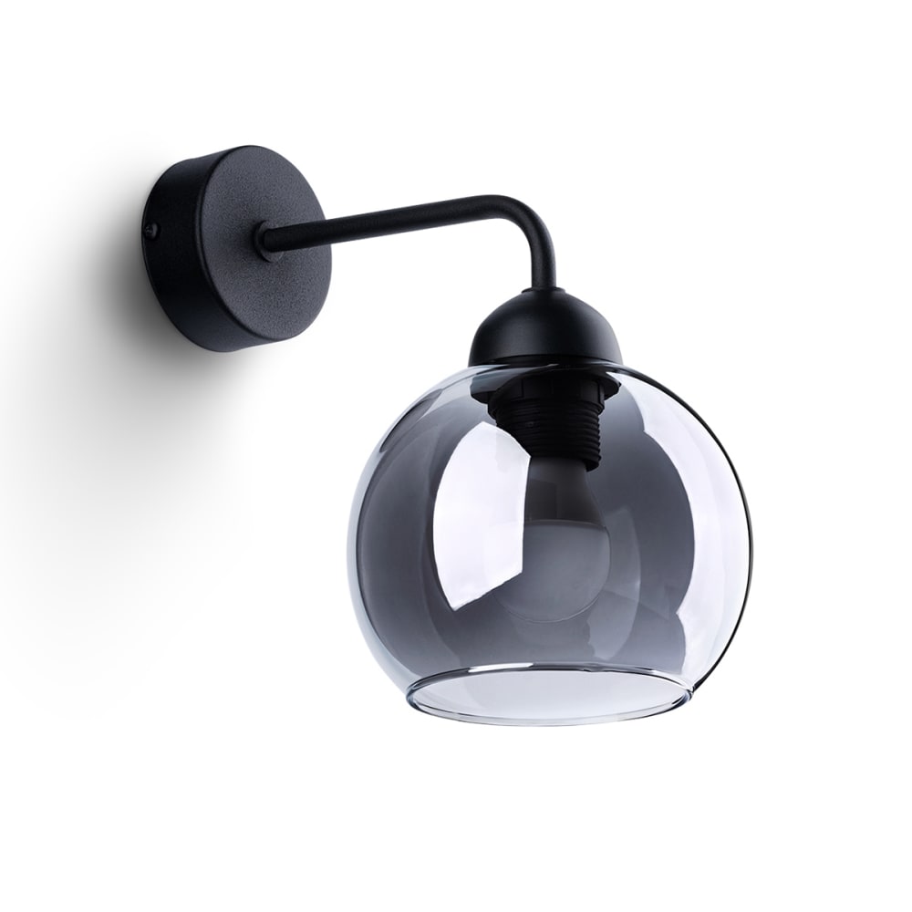 Applique ronde en métal, noir L: 15cm