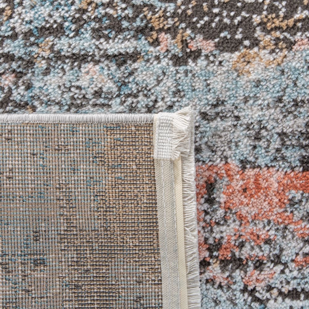 Tapis contemporain en polypropylène gris/rose, 91 x 152 cm