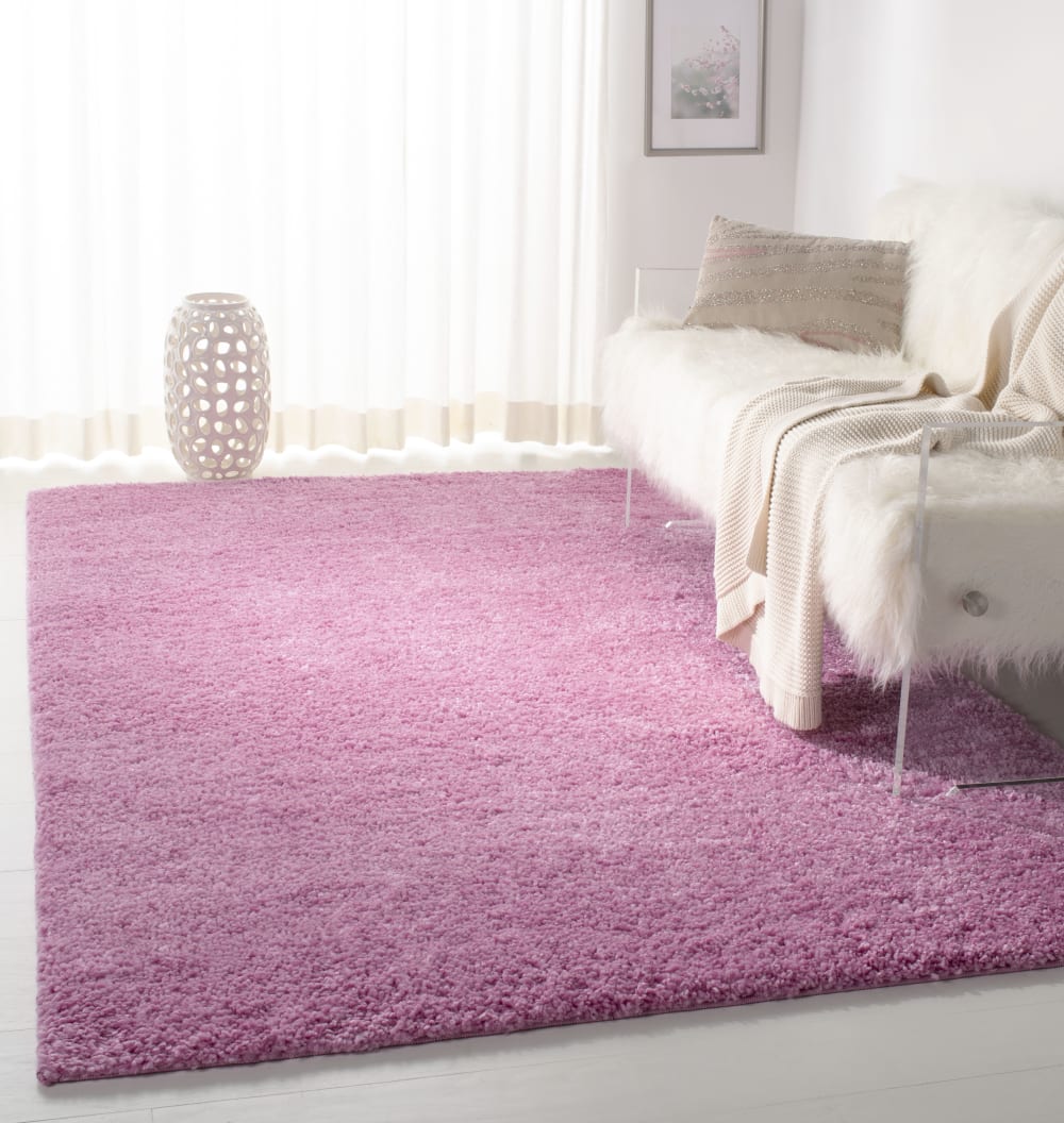 Tapis shag en polypropylène rose, 160 x 229 cm — vue 3