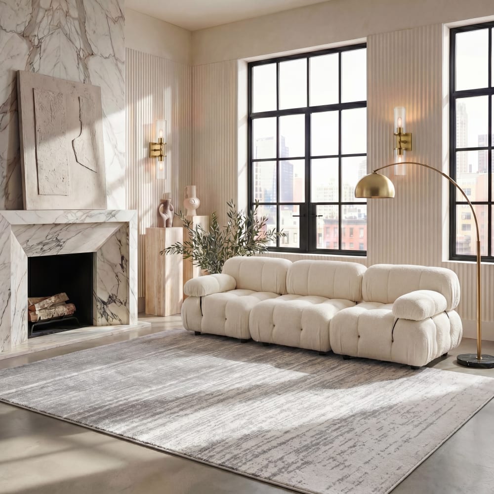 Tapis ombre moderne en polypropylène gris, 155 x 229 cm — vue 3