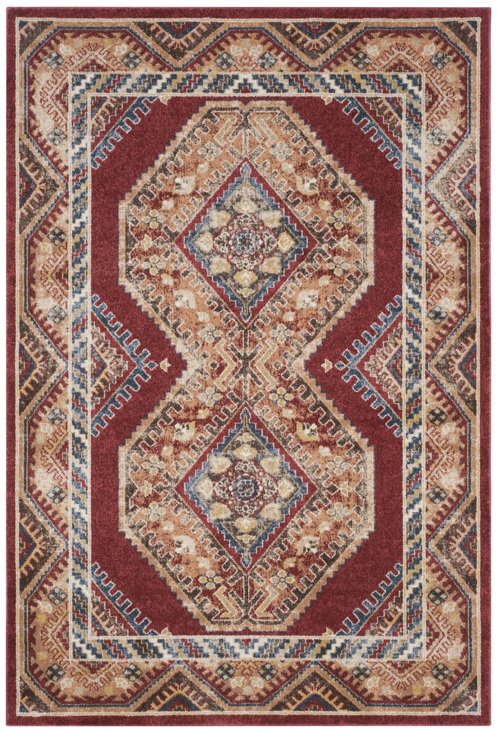 Tapis de transition en polypropylène rouge/orange, 160 x 229 cm