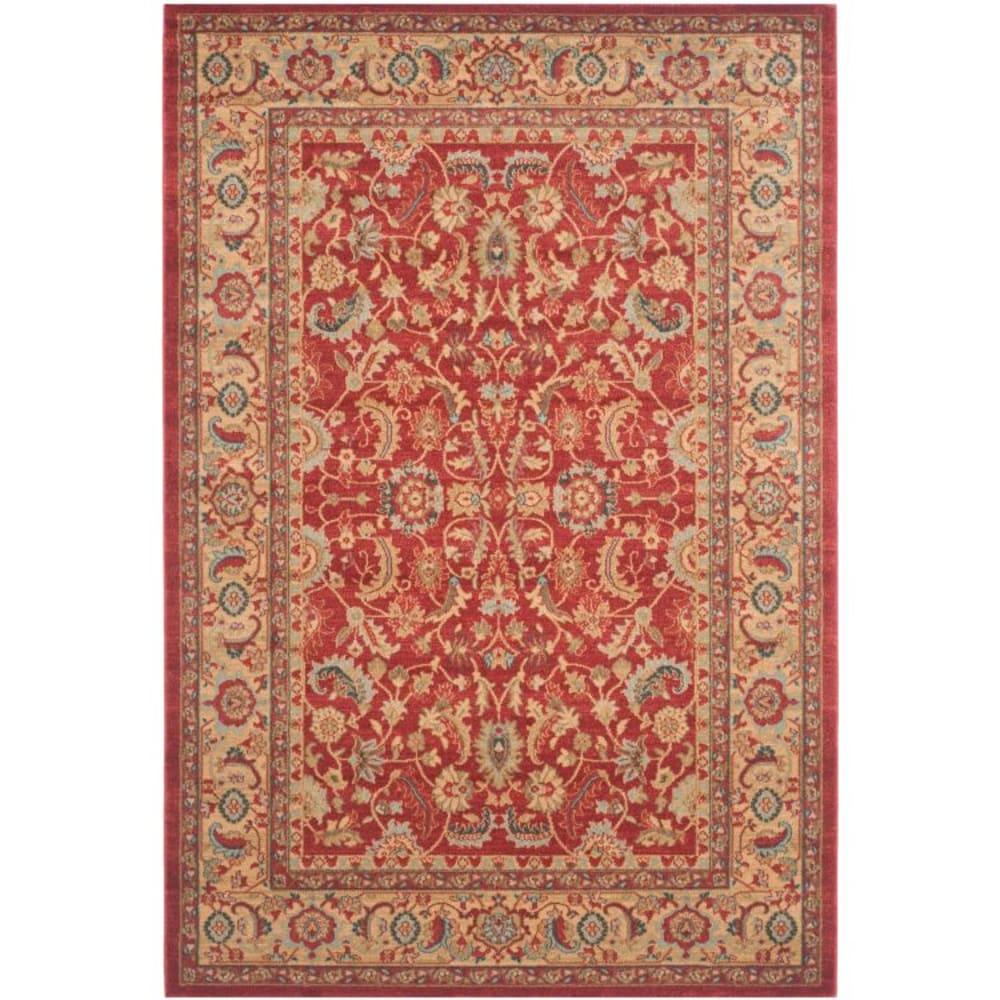 Tapis traditionnel en polypropylène rouge/beige, 201 x 279 cm