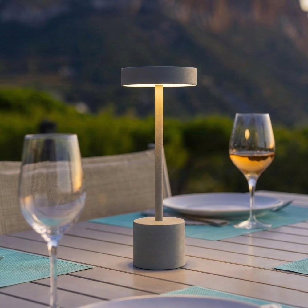 Lámpara de mesa inalámbrica gris h30cm
