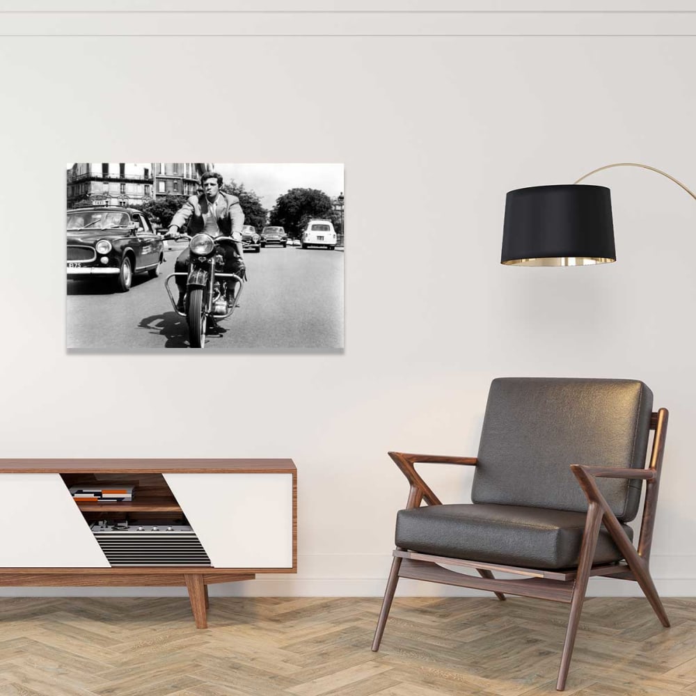 Cuadro en blanco y negro belmondo impresión sobre lienzo 60x40cm - Maisons du Monde