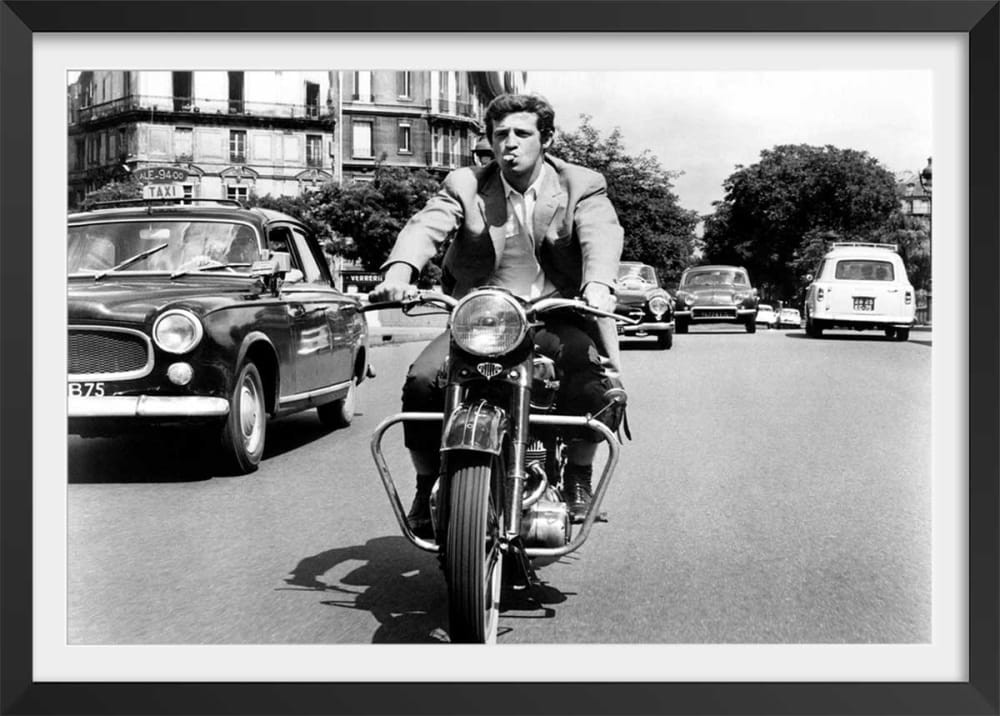 Póster belmondo el hombre de río 1964 con marco negro 60x40cm
