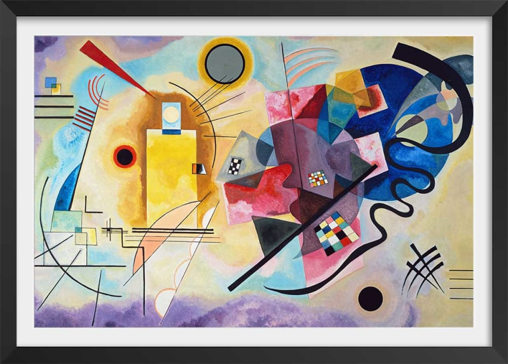 Póster amarillo wassily kandinsky con marco negro 45x30cm