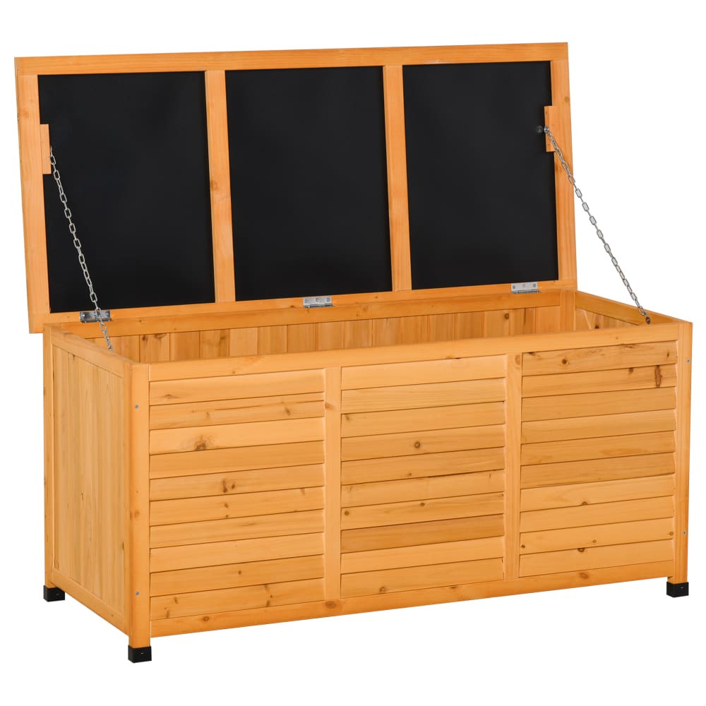 Baúl de almacenaje 127x56x60 cm madera natural