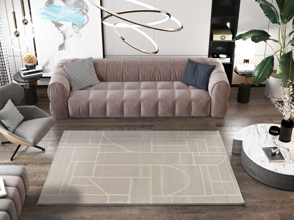 Tapis abstrait crème 200x300 cm — vue 4