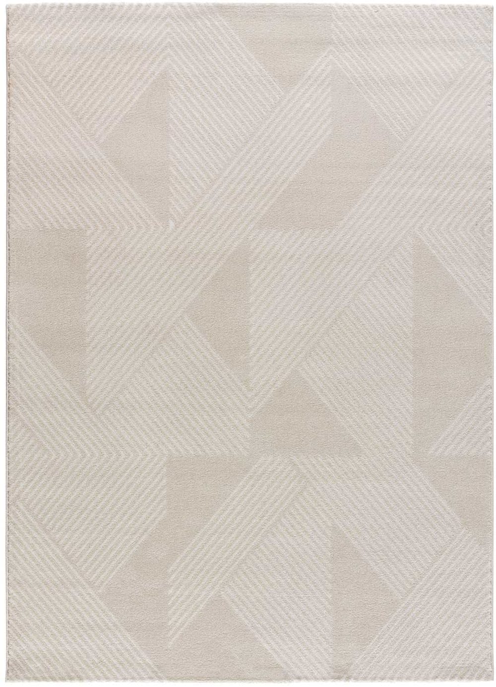 Geometrischer Teppich mit Relief in Creme, 160x230 cm - Maisons